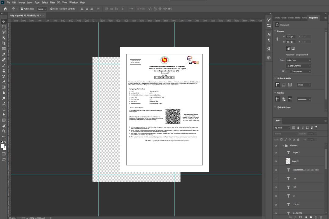 Modèle Word et PDF de certificat d'enregistrement d'importation du Bangladesh template Modèle Word et PDF de certificat d'enregistrement d'importation du Bangladesh template